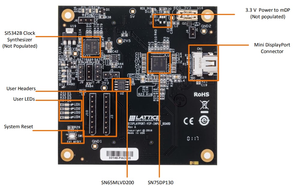 Lattice Semiconductor DisplayPort VIP Input Board